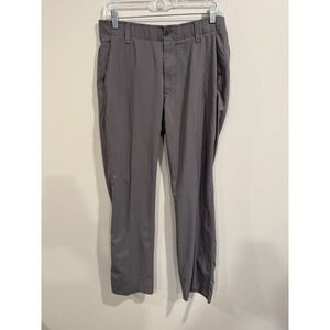 Under Armour Showdown Chino Pants Men 32 Gray Flat Front Straight Slash Pockets